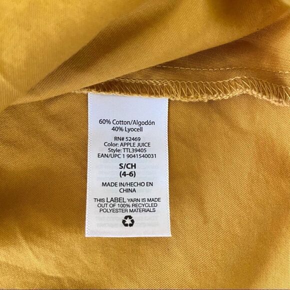 Time and Tru Tiered Peplum Mustard Top Small - Picture 7 of 9